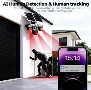 กล้องวงจรปิด<span class=keywords><strong>3</strong></span> PTZ 12X กันน้ำใช้กลางแจ้ง WiFi 4G แบตเตอรี่พลังงานแสงอาทิตย์ - Product Image 5