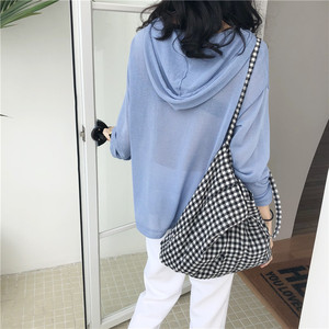 <span class=keywords><strong>Sac</strong></span> fourre-tout d'été à carreaux pour femme, <span class=keywords><strong>sac</strong></span> en tissu avec nœud, grande capacité, pour le quotidien et le shopping, vente en gros - Product Image 4