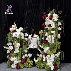 Kit de Columna Floral de Amaranto de Seda con Aspecto Natural para Decoración de Fondo en Jardín Exterior, Bodas y Despedidas de Soltera - Product Image 1
