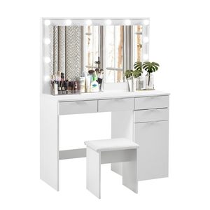 Modern makyaj vanity masası soyunma masa seti dresser aynalı masalar beyaz soyunma masa tasarımları yatak odası - Product Image 6