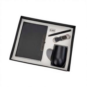 Customizable 4-in-1 Business <b>Gift</b> <b>Set</b> Notebook Pen Cup Keychain Christmas Combo Handmade Leather/Metal Custom Logo - Product Image 1