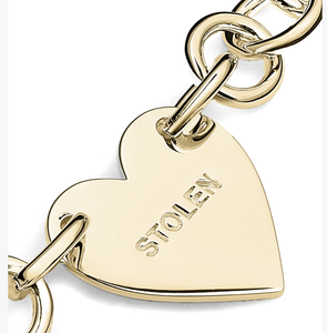 Bracciale alla Moda con Charm a Cuore Dorato, Stile Punk con Cuore Inciso, Gioiello Trendy Antiossidante, Regalo per Donne e Uomini - Product Image 5