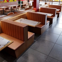 Ensemble de mobilier de restaurant en bois massif personnalisable de haute qualité, table de buffet commerciale, chaises en cuir, canapé, banquette, salle à manger, café