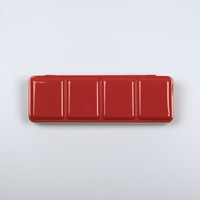 Art Kreation TB-MS-Red Weißblech-Aquarellbox mit Pigmentfächern, rutschfest, für Vollpann-Malerei, solides Etui, 22*7*2 cm, Mindestbestellmenge 15, 45 Stück/Packung