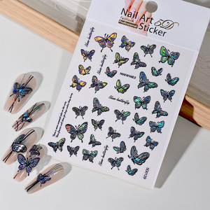 Hot Selling Purple Laser Butterfly Nail Art <b>Stickers</b> Self Adhesive 5D Colorful Butterfly Fairy <b>Stickers</b> <b>Decals</b> - Product Image 5