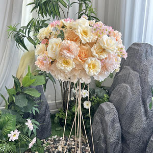 Customization Artificial Flower Ball Champagne Pink Mixed Arrangement <b>Birthday</b> Party Decorations English Wedding Centerpiece - Product Image 4