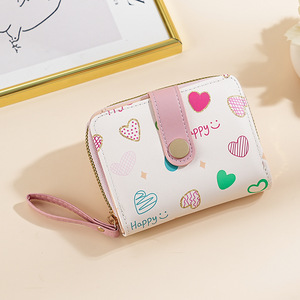 Cartera Pequeña con Diseño de Corazón Estilo Japonés para Estudiantes, Cartera Kawaii con Gato Rosa, Tarjetero con Múltiples Ranuras para Chicas - Product Image 5