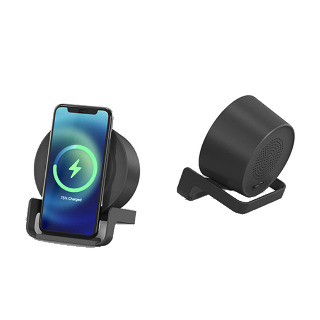 Multifunction 3-in-1 Wireless Charging Phone Stand Speaker AUX DC Portable Night Light LED Plastic