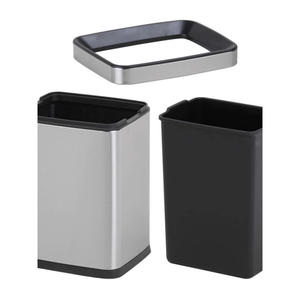 Cestino Moderno in Acciaio Inossidabile per Esterni, Capacità 5-30L, Struttura Aperta, Design Quadrato per Casa, Ufficio o Auto - Product Image 5