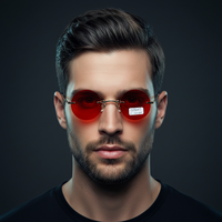 Lunettes de soleil sportives de style cool avec monture ronde en métal, verres en PC, clip nasal, logo personnalisé, OEM, UV400