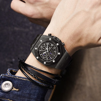 Montre de luxe pour homme de la marque ONOLA, montres à quartz multifonctionnelles de haute qualité, bracelet en silicone, montres en gros