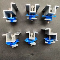 Collier de fixation solaire, support de montage de panneau solaire, collier de fixation intermédiaire, collier de fixation de rail en aluminium, collier de fixation réglable, kit de mise à la terre pour panneaux