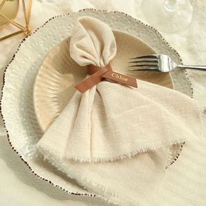 Personalized Classic PU Leather Napkin <b>Rings</b> Durable Elegant Wedding Favor with Rustic <b>Name</b> Place Setting for Modern Table Decor - Product Image 3