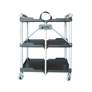 Carrito de Servicio de Alimentos de Plástico Resistente para Hostelería, Carrito de Servicio de Alimentos de 3 Niveles, Carrito con Ruedas, Carrito de Limpieza, Carrito de Herramientas - Product Image 3