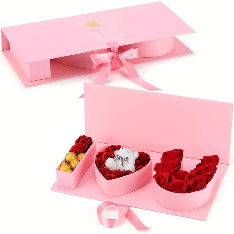 Tôi yêu bạn thư hình dạng rỗng hộp hoa bao bì fillable sô cô la kẹo bao bì hộp các tông Ngày Valentine 18x7.7x2.7