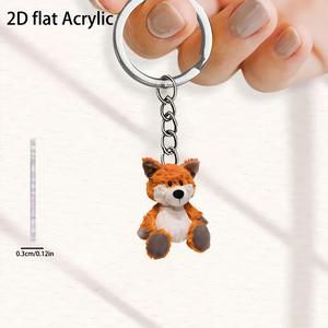 Llavero de Peluche de Zorro, Acrílico 2D, Suave, de Dibujos Animados, Decoración para el Interior del Coche - Product Image 1
