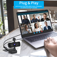 Kamera Web Full HD 1080P resolusi Hd, kamera Web PC kualitas tinggi dengan mikrofon bawaan