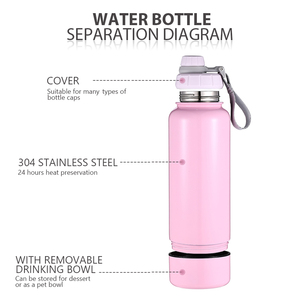 Bouteille d'eau sport <span class=keywords><strong>2</strong></span>-en-<span class=keywords><strong>1</strong></span> isotherme en acier inoxydable 32 <span class=keywords><strong>oz</strong></span> avec logo personnalisé et pot amovible - Product Image 6