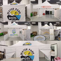 Vente en gros Cadre extérieur en acier commercial de haute qualité 10x10ft 10x20ft Promotion de parois latérales auvent imprimé blanc vierge