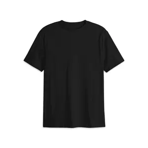 Wholesale Tee Shirt Manufacturer High Quality 210 Gsm Basic Soft Jersey Beach Party Lightweight Plain Black T Shirt For Men