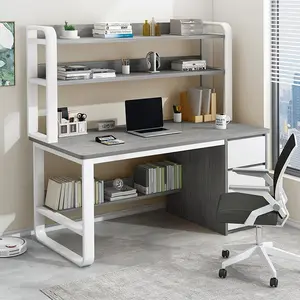 Escritorio de madera para ordenador, mueble de dormitorio, mesa de estudio y silla con estantes de almacenamiento