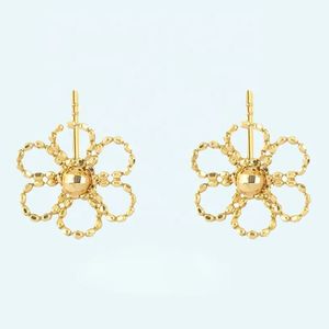 Pendientes de Oro Real de 18K con Forma de Girasol y Flor de Ciruelo Xinfly Au750 para Mujer, Joyería al por Mayor para Regalos - Product Image 2
