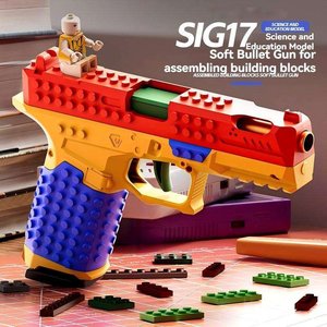 Pistola de Juguete <span class=keywords><strong>Glock</strong></span> SIG17 de Bloques de Construcción, Juguete Educativo con Expulsión de Balas y Balas Blandas, Modelo DIY - Product Image 3