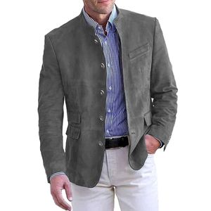 Giacca <span class=keywords><strong>da</strong></span> <span class=keywords><strong>Uomo</strong></span> Monopetto Casual con Servizio OEM per Autunno Inverno, <span class=keywords><strong>Blazer</strong></span> Elegante per Ufficio e Abbigliamento Formale - Product Image 4