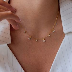 Collar Impermeable de Acero Inoxidable con Baño de Oro de 18k y Diamantes Cultivados en Laboratorio, Diseño de Cereza, para Mujer - Product Image 2