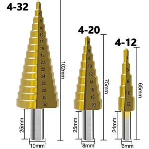 Yiduo Metric <b>Step</b> <b>Drill</b> Bits TiCN Coated Serrated Twist For Woodworking Nonferrous Metals Hex Shank - Product Image 2
