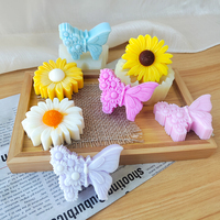 Papillon marguerite fleur breloques Unique 3D Silicone anniversaire bougie moules résine gâteau outils barre accessoires inspirés par Ins Style