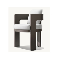 Ensemble table et chaises de salle à manger moderne d'hôtel de luxe ensemble de salle à manger étanche pour villa meubles de jardin d'extérieur avec cadre en aluminium pour patio