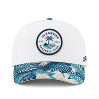 Casquette de baseball de haute qualité à deux tons avec bord imprimé, personnalisable avec logo, idéale pour les vacances d'été et les activités de plein air, OEM