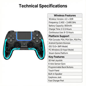 Control Remoto Inalámbrico <span class=keywords><strong>para</strong></span> Juegos YJT-4JP2012, Joystick con Luz RGB y Vibración <span class=keywords><strong>para</strong></span> Consola de Videojuegos Playstation <span class=keywords><strong>PS4</strong></span> - Product Image 4