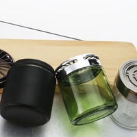 Vente en gros de diffuseurs de parfum automobiles en verre transparent noir et vert de 120 ml, accessoires de voiture, désodorisant, purificateur d'air, pot en verre