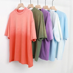 Haute qualité surdimensionné en détresse hommes T-shirt personnalisé en gros coton blanc lavage à l'acide Vintage t-shirt pour hommes - Product Image 1