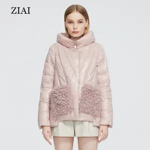 도매 공장 가격 짧은 반짝 이는 여성 자켓 여성 퍼퍼 다운 코트 겨울 옷 여성 패딩 코트