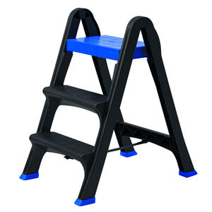 Escalera de Plástico SKALA, Color Antracita, con Pies Antideslizantes Azules, 47x70 cm, H 78 - Product Image 1