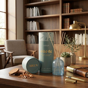 Aikun Nordic Style Glass Bottle 150ml <b>Aroma</b> <b>Diffuser</b> Packaging Box IP12 Wild Fig Cedar Reed <b>Diffuser</b> Gift Set For Study Office - Product Image 1