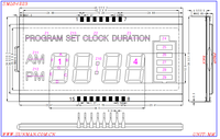 Layar LCD Segmen 4 Digit Kustom untuk Timer Jam 3.3V STN Transflektif dengan Lampu Latar Putih SML04223
