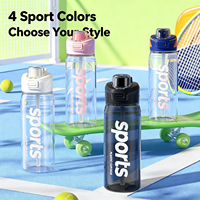 Bouteille d'eau de sport en gros avec couvercle à paille, gourde portable en plastique anti-fuite pour activités de plein air et fitness