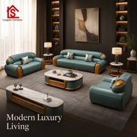 Canapé modulaire en cuir de luxe personnalisable, multi-tailles, confortable, pour salon, combinaison de canapés pour villa et maison