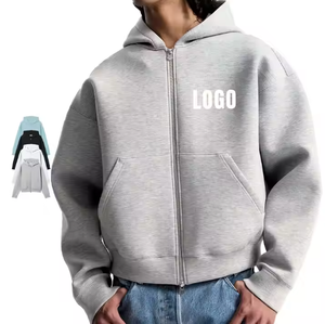 Felpe con cappuccio da <span class=keywords><strong>uomo</strong></span> in cotone 100% di alta qualità da 380 grammi con cerniera felpe con cappuccio <span class=keywords><strong>oversize</strong></span> personalizzate strutturate ma confortevoli - Product Image 1