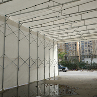 Abri de stockage rétractable, cadre en acier galvanisé, revêtement en tissu PVC résistant à l'eau, résistant aux UV, auvent de garage extérieur pour 3 voitures