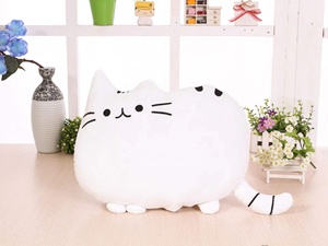 2023 decoración creativa del hogar sofá cojín Meow estrella almohada cara grande gato cojín dibujos animados galleta gato almohada suave gato almohada - Product Image 3