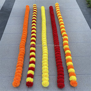 Caléndula de 2 m, flor grande de vid, flor simulada, decoración del hogar para boda, tela de seda falsa, guirnalda de flores de caléndula, venta al por mayor - Product Image 2