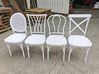 Chaise empilable blanche en résine PP pour événements, banquets et mariages