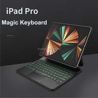 Clavier intelligent Magic Keyboard pour iPad Pro 12.9 2025 avec pavé tactile magnétique, rétroéclairage 7 couleurs, inclinaison réglable, ultra-fin, sans fil, USB-C