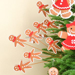 Beautiful <b>Gingerbread</b> Man <b>Christmas</b> Tree Hanging Ornaments Plastic & Wood Eco-Friendly Durable Wholesale From Factory - Product Image 6