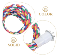 Jouets à mâcher pour oiseaux en spirale de coton coloré, durables, avec perchoir et fonction d'escalade, accessoires de cage, vente en gros d'usine